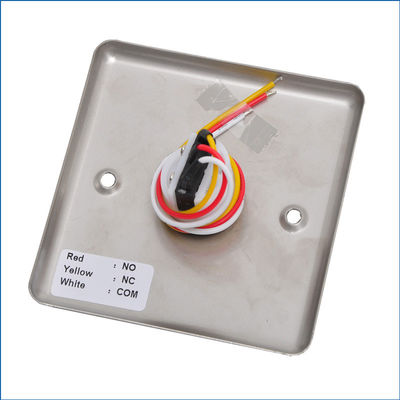 Mortise Mounted SPDT Push To Exit Button Metal Button 86 * 86mm Square Size