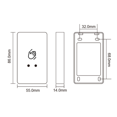 K50A/K50B Touchless Surface Mount Exit Button Waterproof IP68 Multi-function Surface mount Zinc alloy Exit button