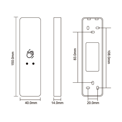 K150A/K150B Touchless Surface Mount Exit Button Waterproof IP68 Multi-function Surface mount Zinc alloy Exit button
