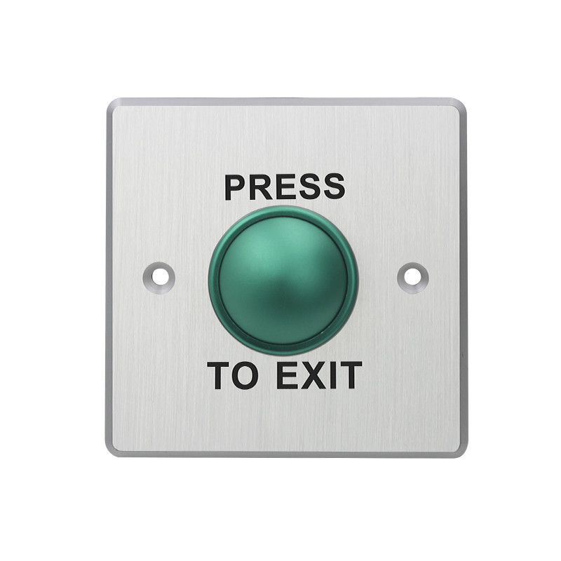 Mushroom Push Button with Metal Plate and Square European Size